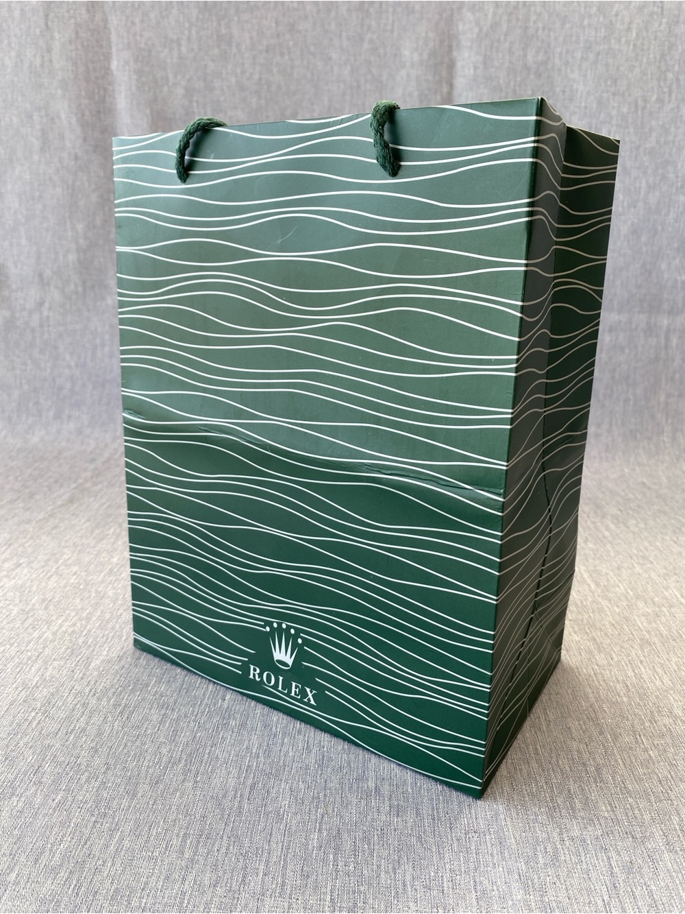 Authentic Rolex | Shopping Bag Green White Wave Pattern